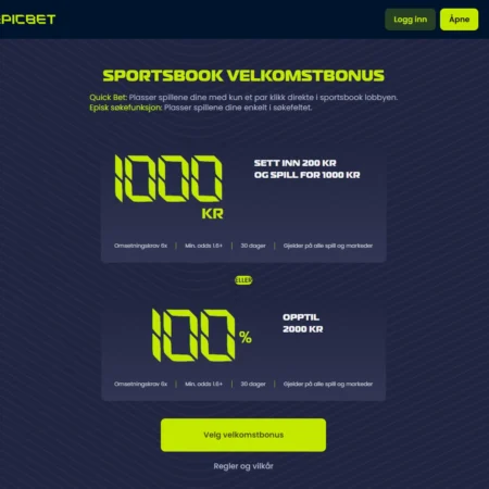 Nytt Velkomsttilbud: 400% Oddsbonus hos Epicbet