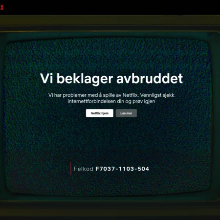 Netflix feilkode M7037-1103 / F7037-1103-504