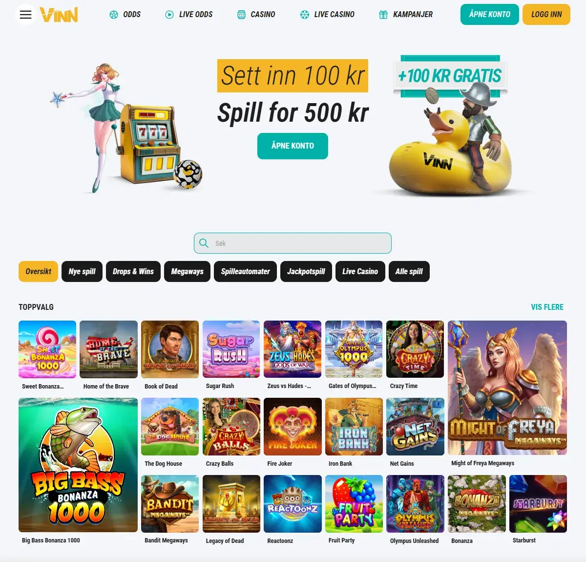 Vinn.com - Index (desktop)