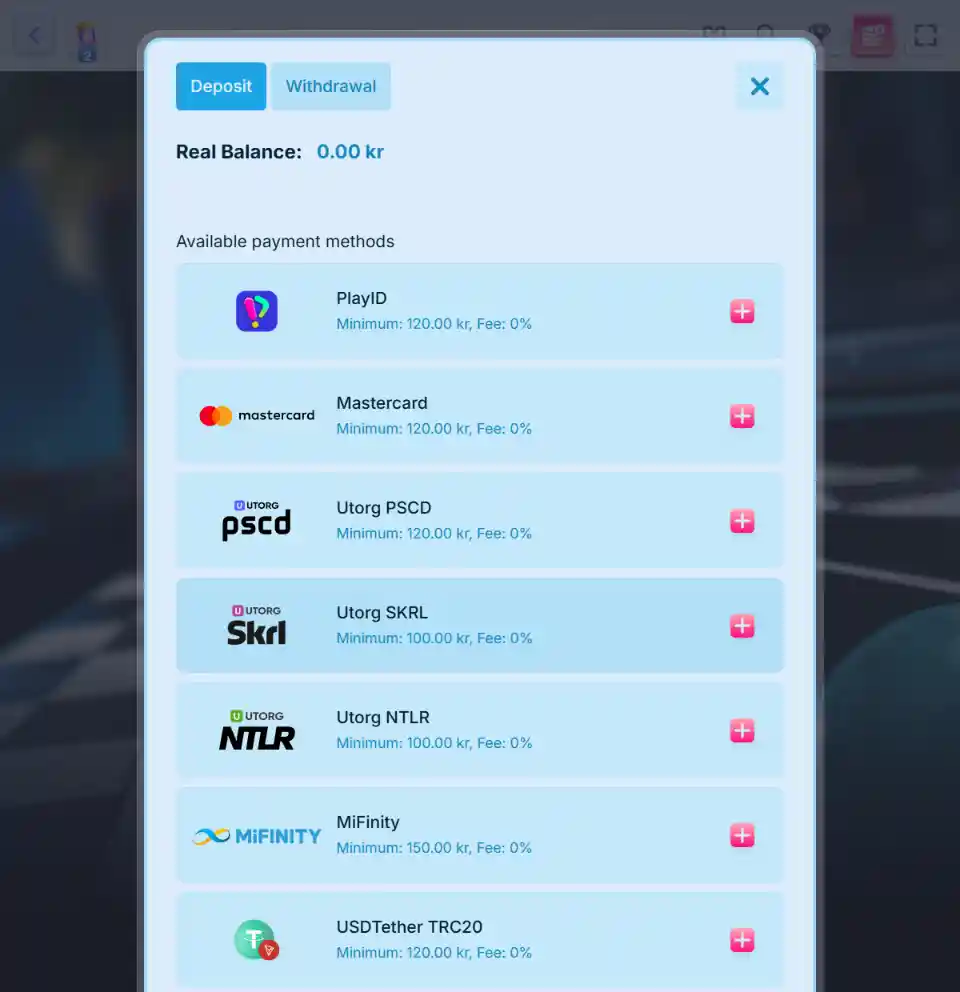 Onlyspins Casino - Innskudd