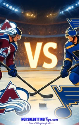 Colorado Avalanche mot St. Louis Blues 04-10-2026 oddstips og analyse